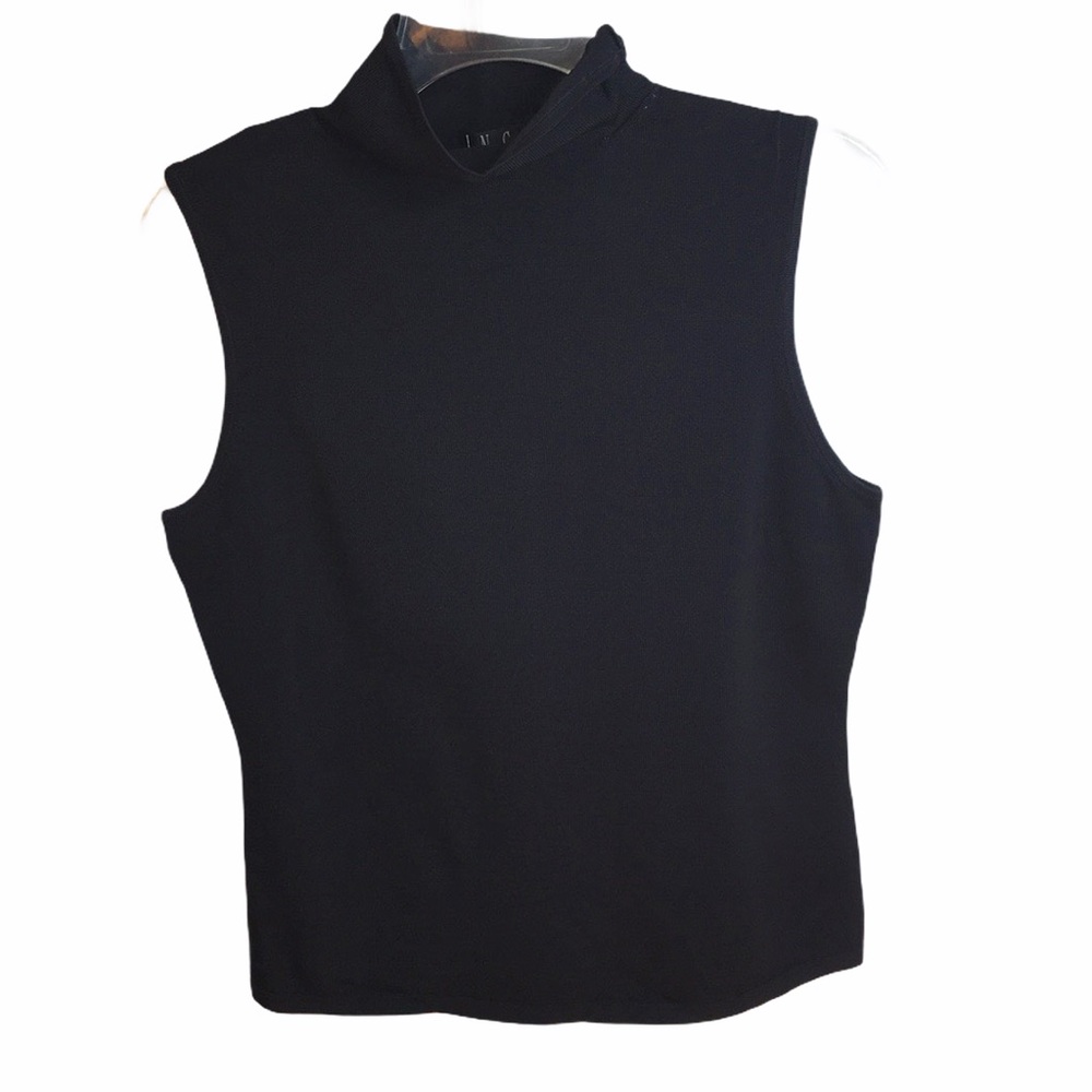INC Black Mockneck Sleeveless Sweater